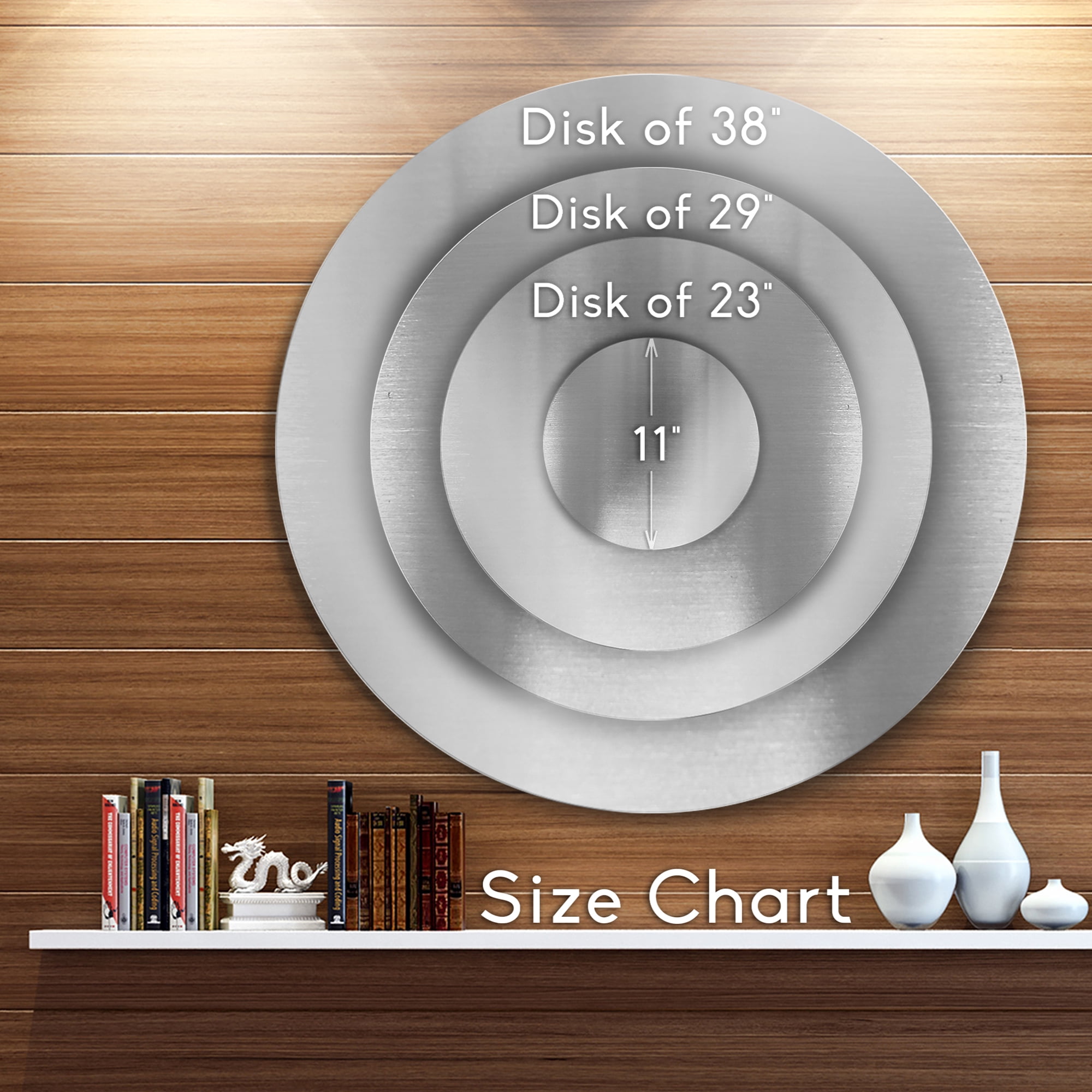Designart 'White Fractal Flower on Brown' Disc Flower Artwork on Large Metal Circle Wall Art