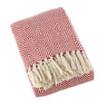 thumbnail image 2 of Saro Lifestyle Cotton Throw Blanket with Diamond Weave Design Red, 2 of 5