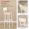 thumbnail image 3 of Juego de 2 taburetes de bar, taburete alto con respaldo y reposapiés, sillas de bar altas, taburete de bar de estilo industrial para comedor, cocina, color blanco, 3 of 4