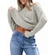 thumbnail image 1 of Suéteres de Cuello Redondo de Punto Extragrandes para Mujer Gris XXL, 1 of 8