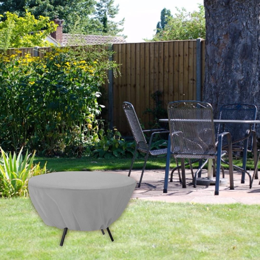 Outdoor Fire Pit Cover Round Fire Bowl Cover Water Resistant, Lightweight Eco-Friendly Furniture Cover with Adjustable Drawstring