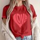 thumbnail image 5 of Camisetas de Manga Corta para Mujeres, Camiseta de Cuello Redondo Impresa de Moda, Primavera Y Verano Casual, 5 of 8