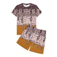 thumbnail image 4 of RUTAYY Men's Outfits Summer Casual Ice Cream Print Round Neck Short Sleeve Tee Shorts with Pocket Loose Fit Daily Wear Comfortable Elegant Holiday Clothing Sets, 4 of 6