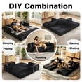 thumbnail image 5 of VKHCU 79" Convertible Sofa Bed, 5-in-1 Sleeper Sofa, Boneless Couch with Fixed-Shape Frame, Corduroy Folding Floor Sofa for Living Rooms,Bedroom, Apartment, No Assembly Required, Black, 5 of 9
