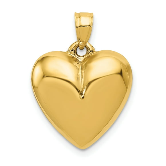 14K Yellow Gold Puffed Heart Pendant
