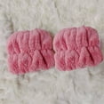 thumbnail image 5 of TELOLY 2Pcs Sweat Band,Bow Design Headbands,Cozy Coral Fleece Head Bands for Women's Hair,Pink, 5 of 5