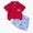 Red, variant on Baby Boy Outfit Clothes Kids Unisex Spring Summer Cotton Cute Prints Short Sleeved Training 0 6 12 18 24 Months 2T 3T Shirt Shorts Set New Born for Twins Outfits 2PCS