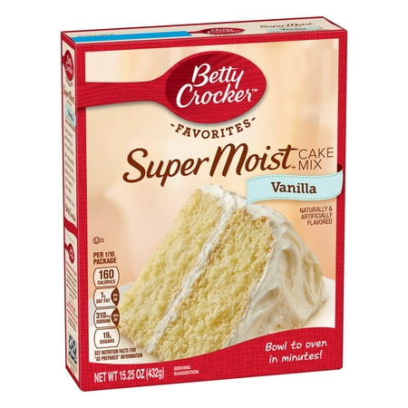 (2 pack) Betty Crocker Super Moist Vanilla Cake Mix, 15.25 (Best Moist Fruit Cake)