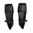 thumbnail image 2 of Zapatos de plataforma con hebilla para mujer, zapatos de tacón cerrados con punta cuadrada, elegantes y ergonómicos, con correa en el tobillo, negro 37, 2 of 13