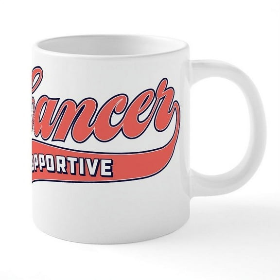 CafePress - Cancer Supportive Baseball - 20 Oz White Ceramic Mega Mug