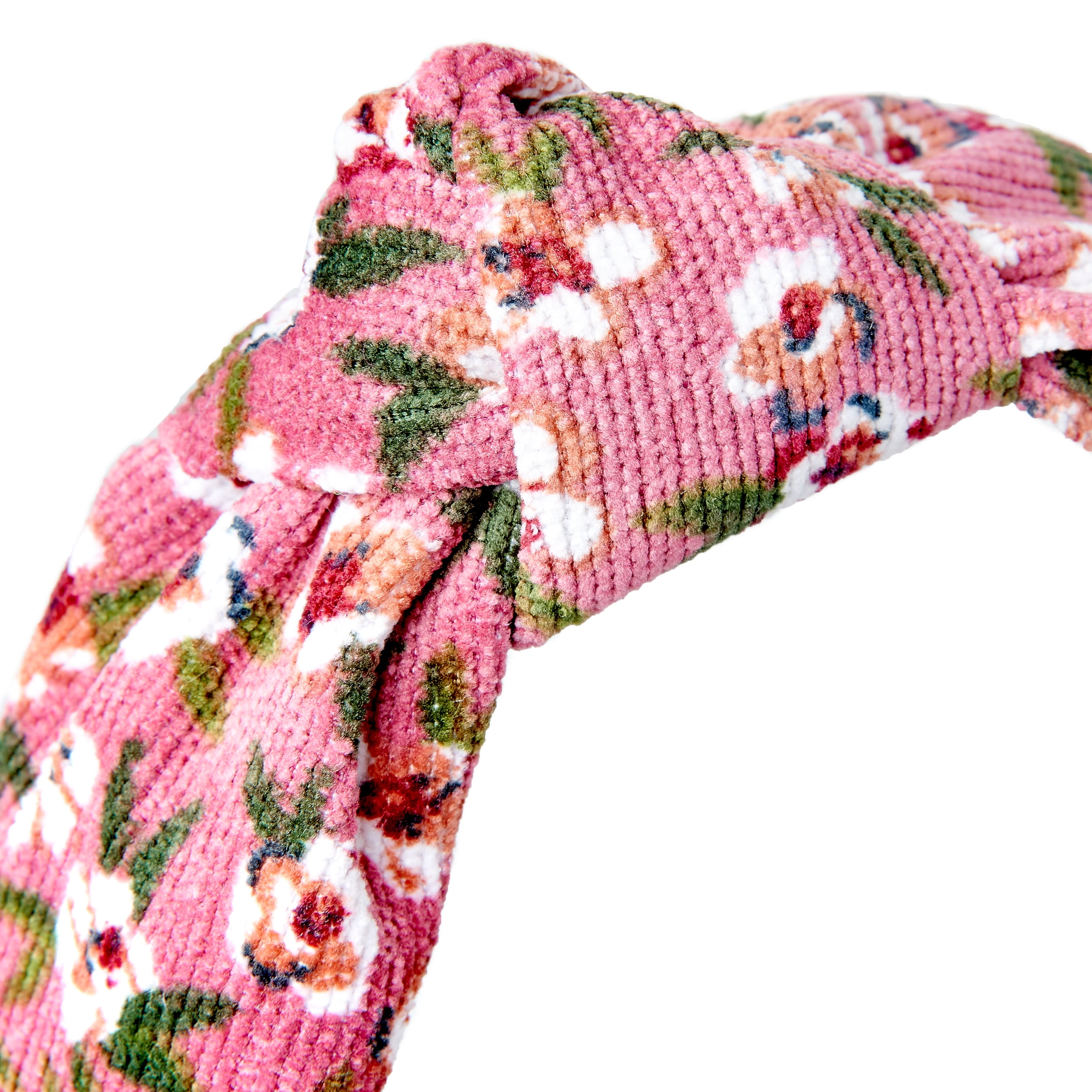 Girls Two Pack Puffy and Top Knot Corduroy Floral Kids Headbands