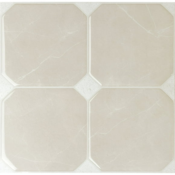 Smart Tiles Dosseret Autocollant à Peler et Coller, 5 Carreaux Adhésifs, Betera Beige/blanc, 7,75 Pouces X 7,75 Pouces