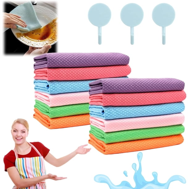 Paños de limpieza milagrosos XINYU sin rayas reutilizables y multiusos para cocina espejo vidrio 12 unidades