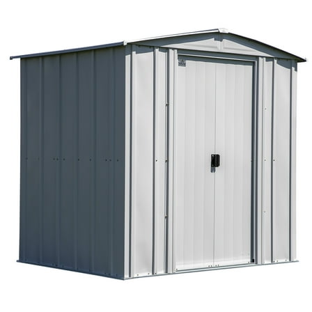 Arrow Classic 6 x 5 x 6 ft Flute Grey Steel Storage Shed