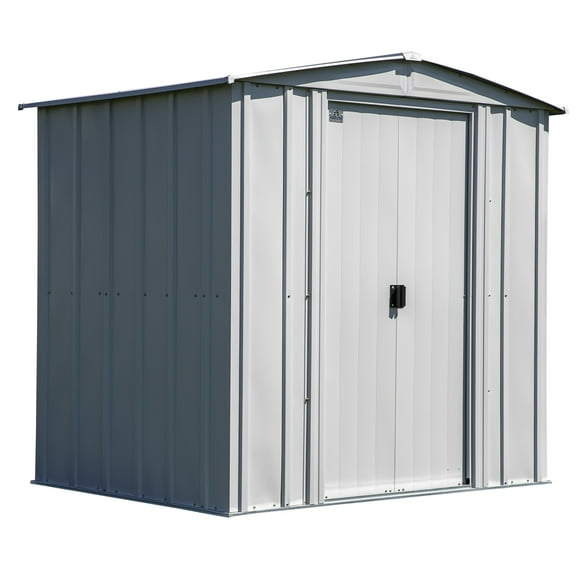 Arrow Classic 6 x 5 x 6 ft Flute Grey Steel Storage Shed
