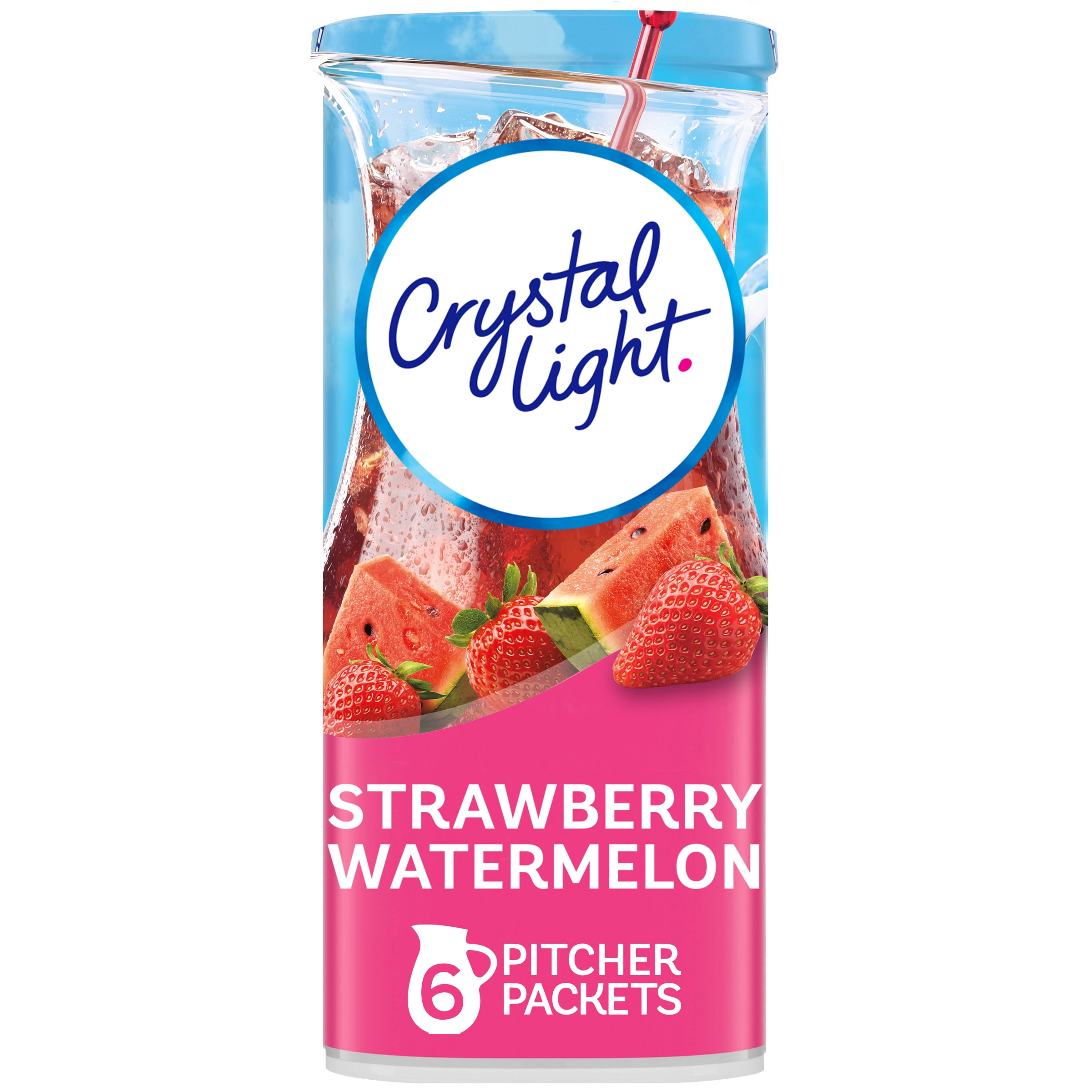 Crystal Light Strawberry Watermelon Sugar Free Drink Mix Caffeine Free, 6 ct Pitcher Packets