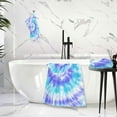 thumbnail image 6 of Tie Dye Purple Blue Spiral Cotton Towel Set 2 Piece, 1 Bath Towels 1 Washcloth, Soft Fast Dry Absorbent Face Hand Towel for Bathroom Hotel Gym Spa and Beach, 6 of 7
