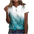 thumbnail image 1 of Chemises à Manches Courtes pour Femmes Mode Décontractée Chemises Imprimées Manches Courtes Tee-Shirt Ample Blouse Col en V Blouses à Manches Courtes pour Femmes, 1 of 5