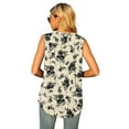 thumbnail image 6 of Uvplove Women's Summer Sleeveless Chiffon Tank Tops Loose Casual V Neck Floral White S-2XL, 6 of 7