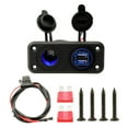 thumbnail image 1 of Panel de enchufe USB doble con tornillo Kit de adaptador de enchufe a prueba de agua Puertos USB dobles para coche, barco, vehículo marino, 1 of 8
