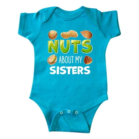 

Inktastic Nuts About My Sisters Peanut Almond Pistachio Gift Baby Boy or Baby Girl Bodysuit