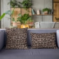 thumbnail image 3 of Plutus Brown Leopard Animal Faux Fur Luxury Throw Pillow - Double sided 16" x 16", 3 of 5