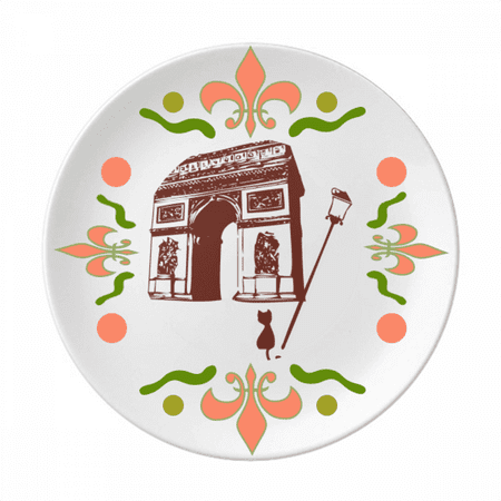 

Arch Of Triumphal France Paris Landmark Flower Ceramics Plate Tableware Dinner Dish