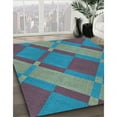 thumbnail image 3 of Ahgly Company Tapis Rond Lavable en Machine Intérieur Transitionnel Macaw Bleu Vert, 8 Pieds Rond, 3 of 7