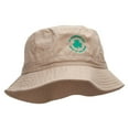 thumbnail image 5 of Clover Circle Embroidered Pigment Dyed Bucket Hat - Khaki OSFM, 5 of 5