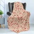 thumbnail image 4 of Vintage Valentine Soft Flannel Fleece Throw Blanket, Romantic Beauty Repetitive Pattern with Irregular Hearts, Cozy Plush for Indoor and Outdoor Use, 50" x 60", Cream and Vermilion, by Ambesonne, 4 of 5