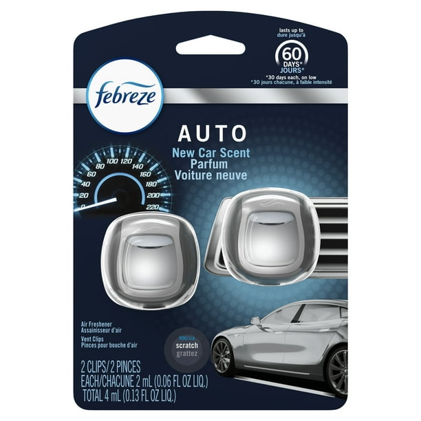 Febreze Car OdorEliminating Air Freshener, New Car Scent, 2 Ct