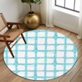 thumbnail image 2 of Round Rug 6Ft Washable Non-Slip, Blue Plaid Circle Area Rugs for Living Room Bedroom, Farmhouse Buffalo Check Stripes Modern Geometric Indoor Floor Mats Carpet Runner for Home Decor Aesthetic, 2 of 8