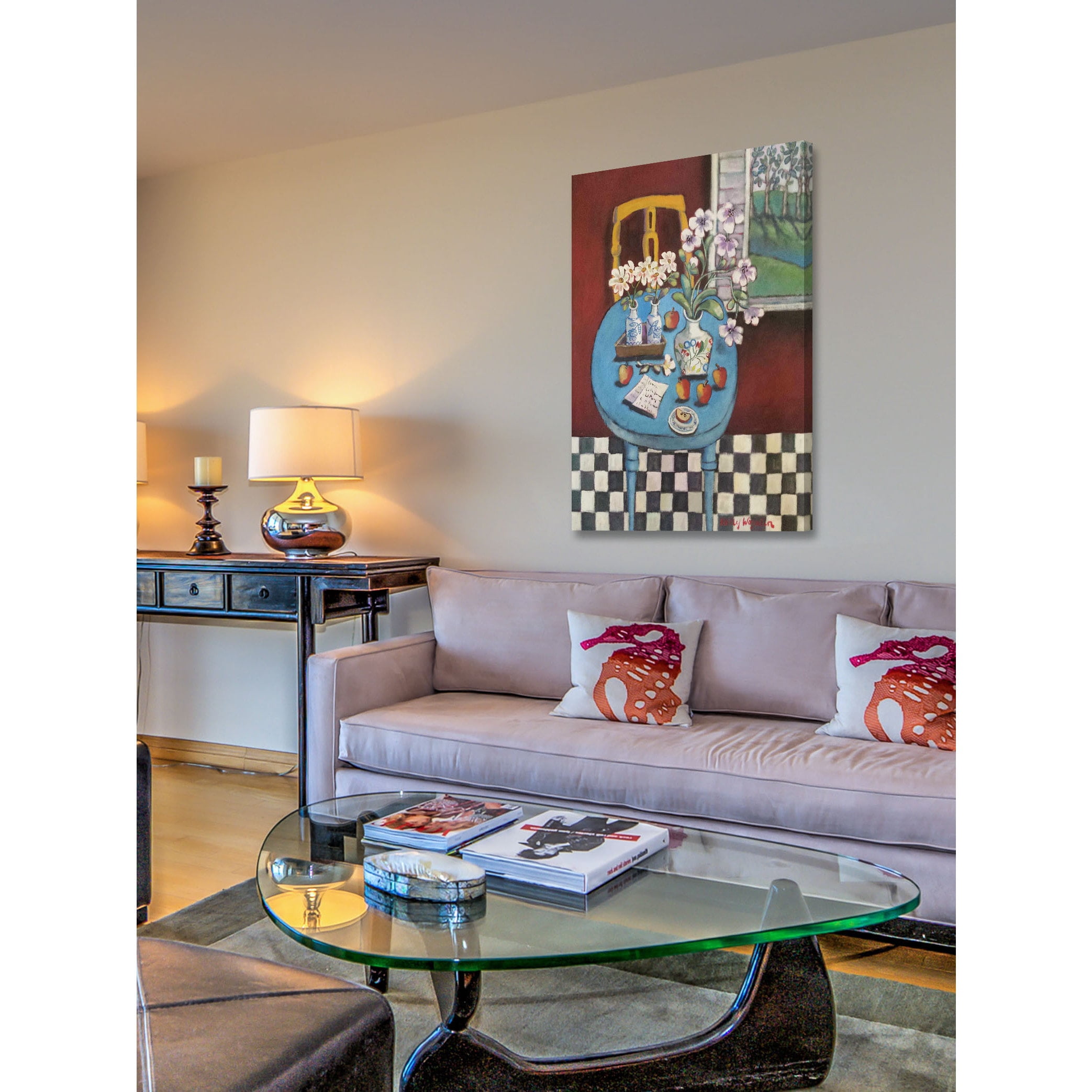 Marmont Hill "La Table En Bleu" Painting Print on Canvas