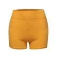 thumbnail image 2 of A2Y Women's Basic Solid Premium Cotton High Rise Bike Shorts Dark Mustard 1XL, 2 of 6