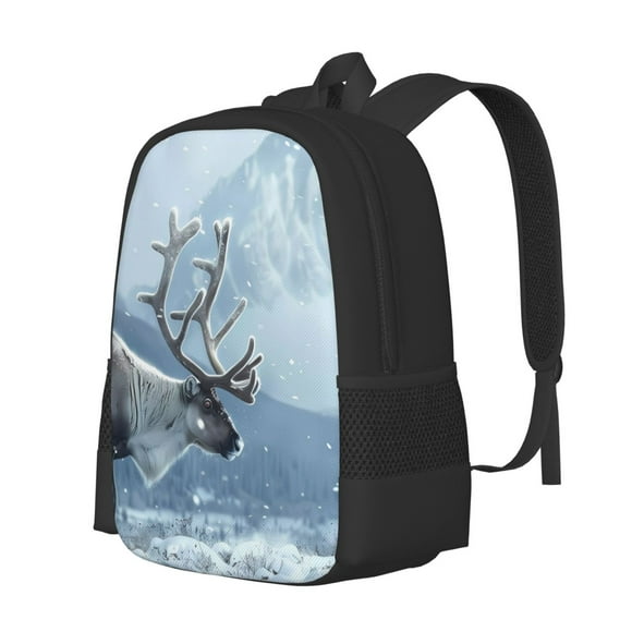 Balery Winter Reindeer In Snowy Mountains Mochila para hombre y mujer - Tela Oxford 600D resistente - Gran capacidad, resistente al agua, ideal para la escuela, viajes y senderismo