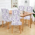 thumbnail image 6 of Purple Floral Lavender Dining Room Chair Covers Chair Slipcovers Seat Protector Removable Washable Chair Cover For Home Kitchen Restaurant Hotel 4pcs, 6 of 6
