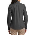 thumbnail image 2 of Womens Long Sleeve Carefree Poplin Uniforms Dress Cotton/Polyester Shirt Graphite Small, 2 of 5