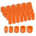thumbnail image 1 of Unique Bargains 25 Pcs Embouts Ronds en Caoutchouc 1/4 Pieds 3/8 Pieds 1/2 Pieds 3/4 Pieds 7/8 Pieds Protecteurs de Filetage de Vis pour Couvercle en Vinyle Orange, 1 of 6