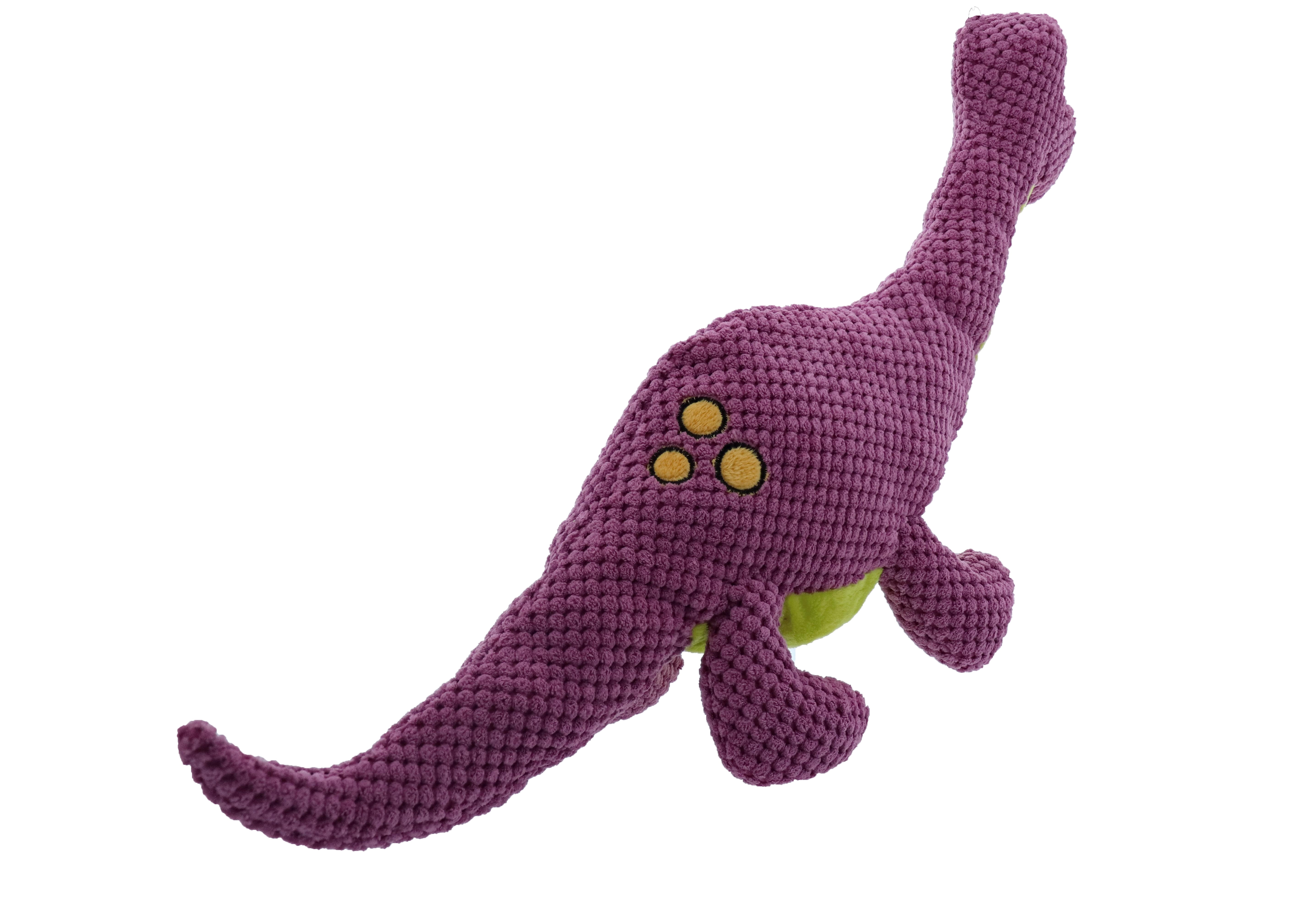 Play 365 Dog Toys Jurassic Cord Crew, Plush Brachiosaurus Toy, Purple, Large