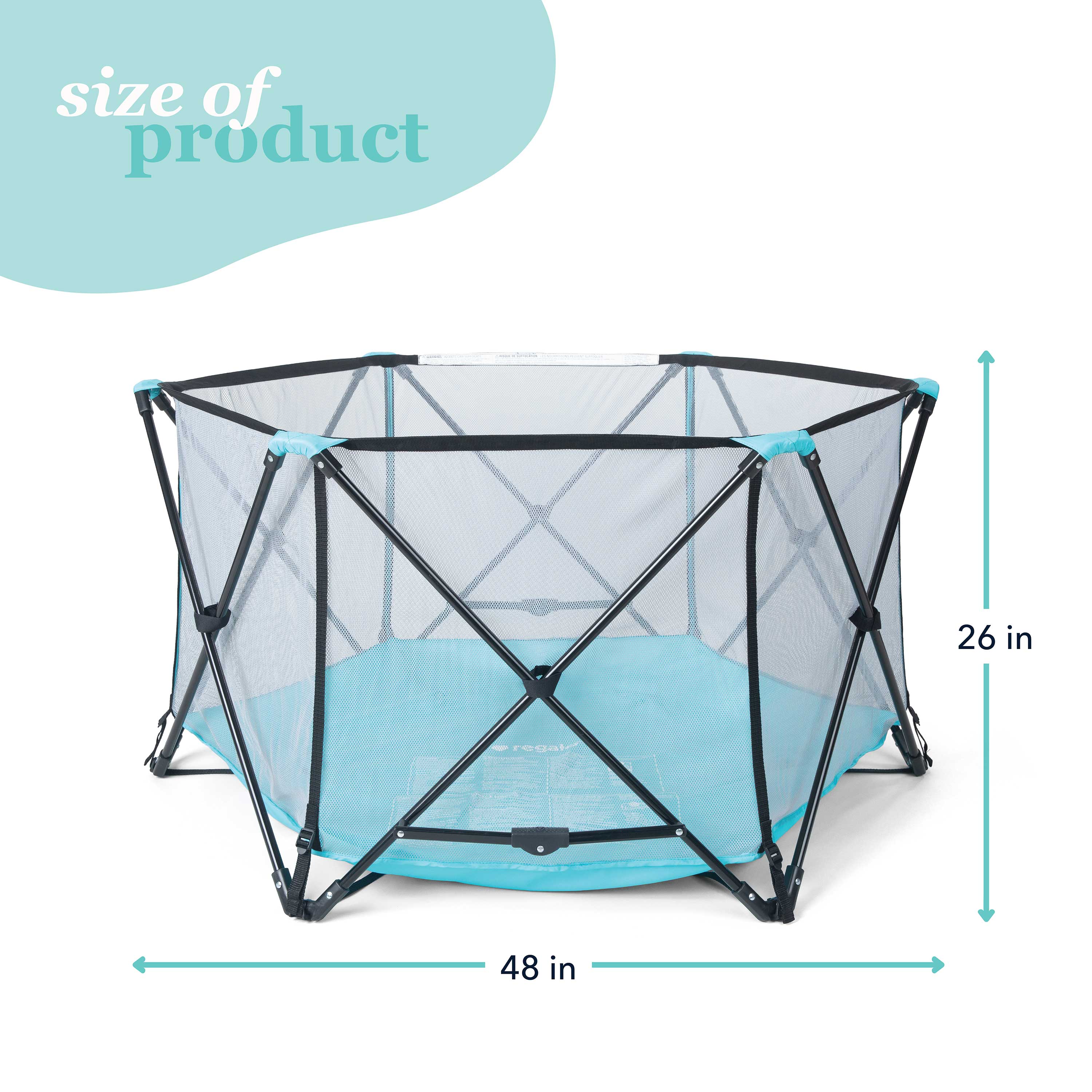 Regalo My Play 6-Panel Portable Play Yard, Aqua photo 3