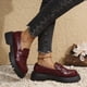 thumbnail image 3 of Xucatan Women's Patent Leather Tassel Loafers, Chunky Sole Slip-On Flat Shoes, Classic British Style Casual Shoes for Women, Plus Size Uniform Shoes Gift, 3 of 8