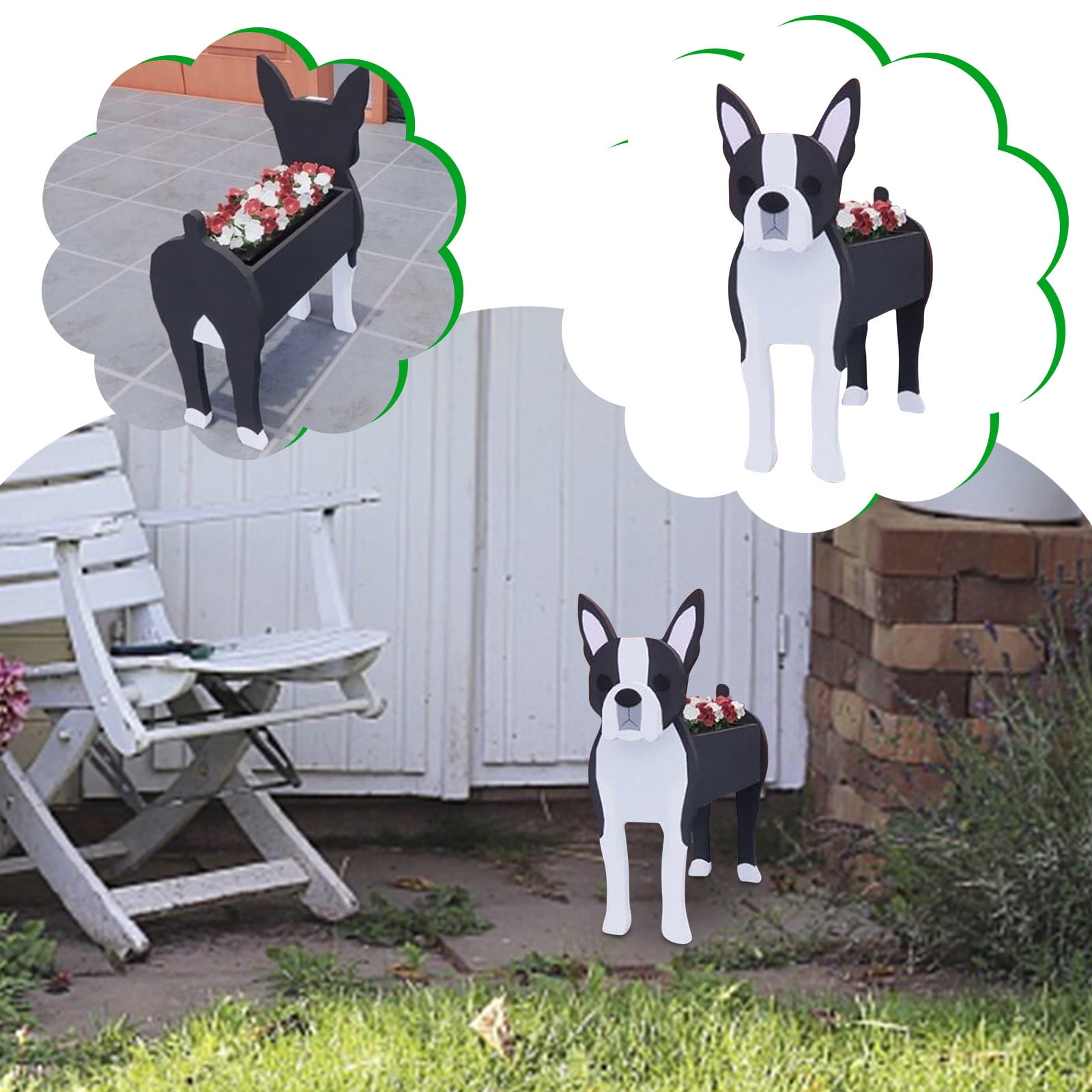 jsaierl Cute Dog Shape Garden Flower Pot Plant Planting Pot Garden