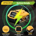 thumbnail image 3 of 2 Packs 8.0A 20V Max Battery Replacement for DEWALT 20V Battery Compatible with Dewalt Battery DCB200 DCB205 DCB206 DCB208 DCB180 DCD/DCF/DCG Series Cordless Tools with 3-LED Indicator, 3 of 4