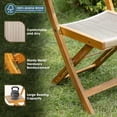 thumbnail image 5 of Patio Bistro Folding Sets, 1 Round Table with 2 Rope Chairs, FSC Acacia Wood, Summer Leaf, 5 of 10