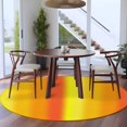 thumbnail image 5 of Rectangle Rug 5ft Area Rug, Ombre Orange Blue Stripe Area Rugs for Living Room Bedroom, Abstract Minimalist Style Floor Mat Non-Slip Non-Shedding Carpet Indoor Accent Rugs, 5 of 9