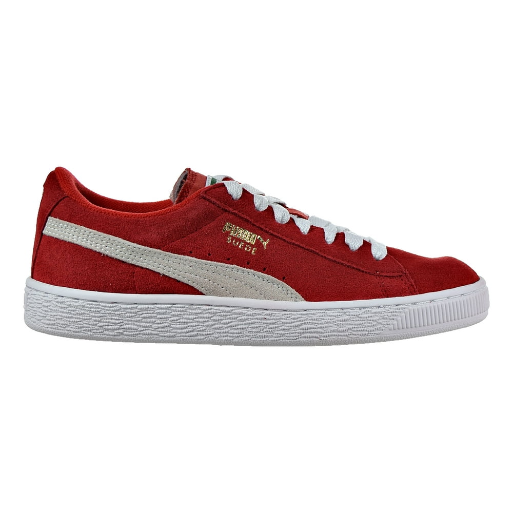 PUMA - Puma Suede Jr Big Kid's Shoes High Risk Red/White 355110-03 (4.5 ...