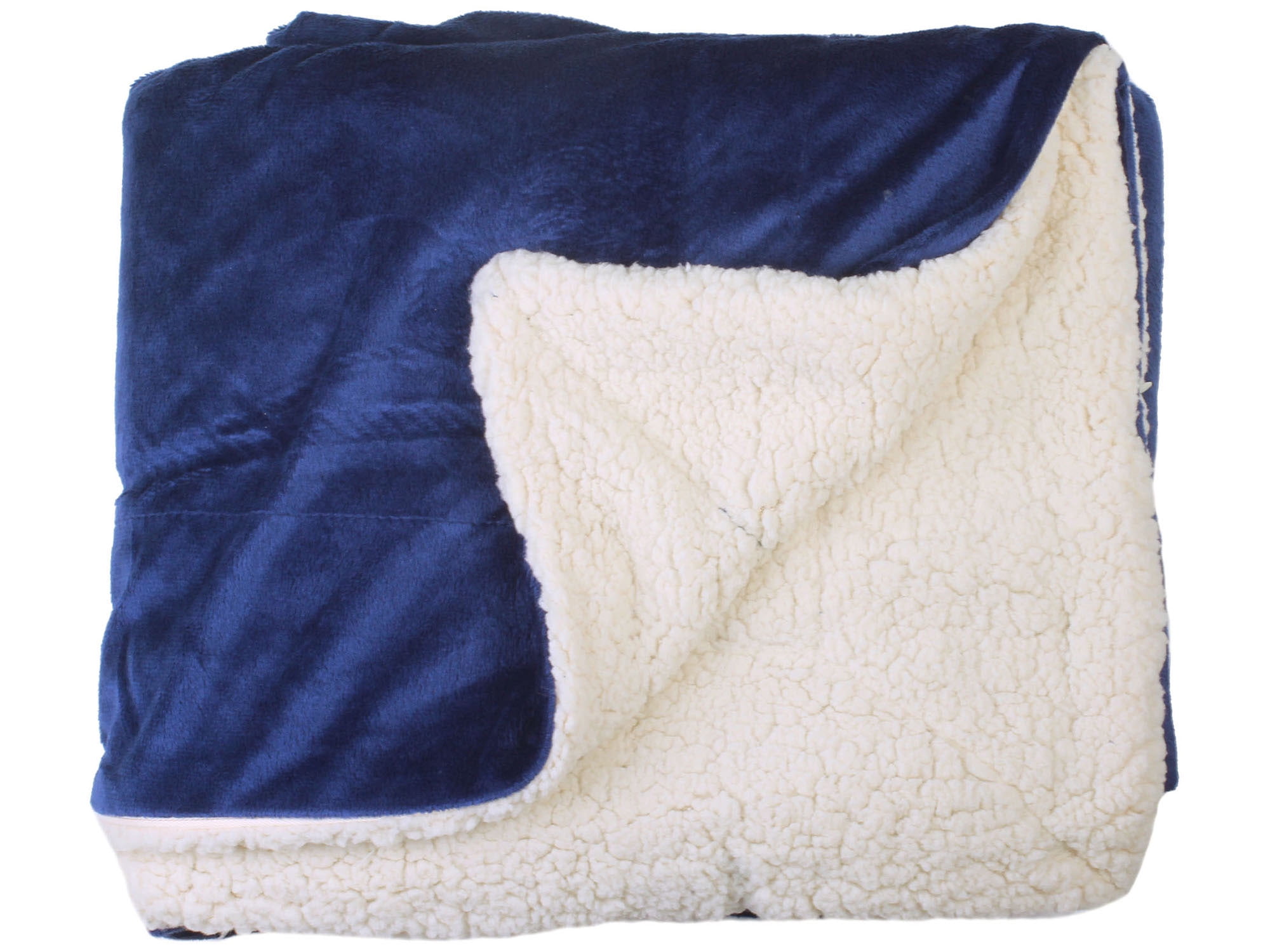 Simplicity Soft Faux Fur Blankets Throw Reversible 60"x72"Cobalt Blue