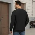 thumbnail image 3 of FEDTOSING Mens Waffle Henley Shirts Long Sleeve Fall Comfy T-Shirts Button Down V Neck Casual Pullover, 3 of 7