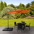 thumbnail image 4 of CorLiving 9.5ft Tilting Cantilever Outdoor Patio Umbrella with Steel Frame, 8 Support Arms, and Base Weights Included, 4 of 7