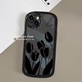 thumbnail image 1 of Compatible Con Samsung A13 A12 A03S A53 A33 A73 A33 A52 A51 A22 A23 A11 A10 A50 A50S A30 A32 Black Tulips Funda Para Teléfono A Prueba De Golpes Len Protección Silicona Negro Protectora, 1 of 4